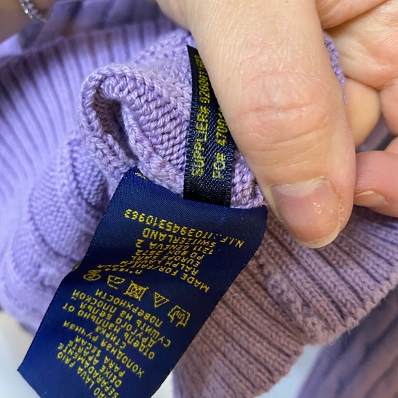 Polo Ralph Lauren lilac cable knit sweater size M, preloved excellent condition - Picture 6 of 6